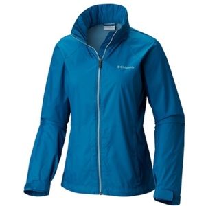 🆕 Columbia Women’s Waterproof Windbreaker Jacket Blue Raincoat